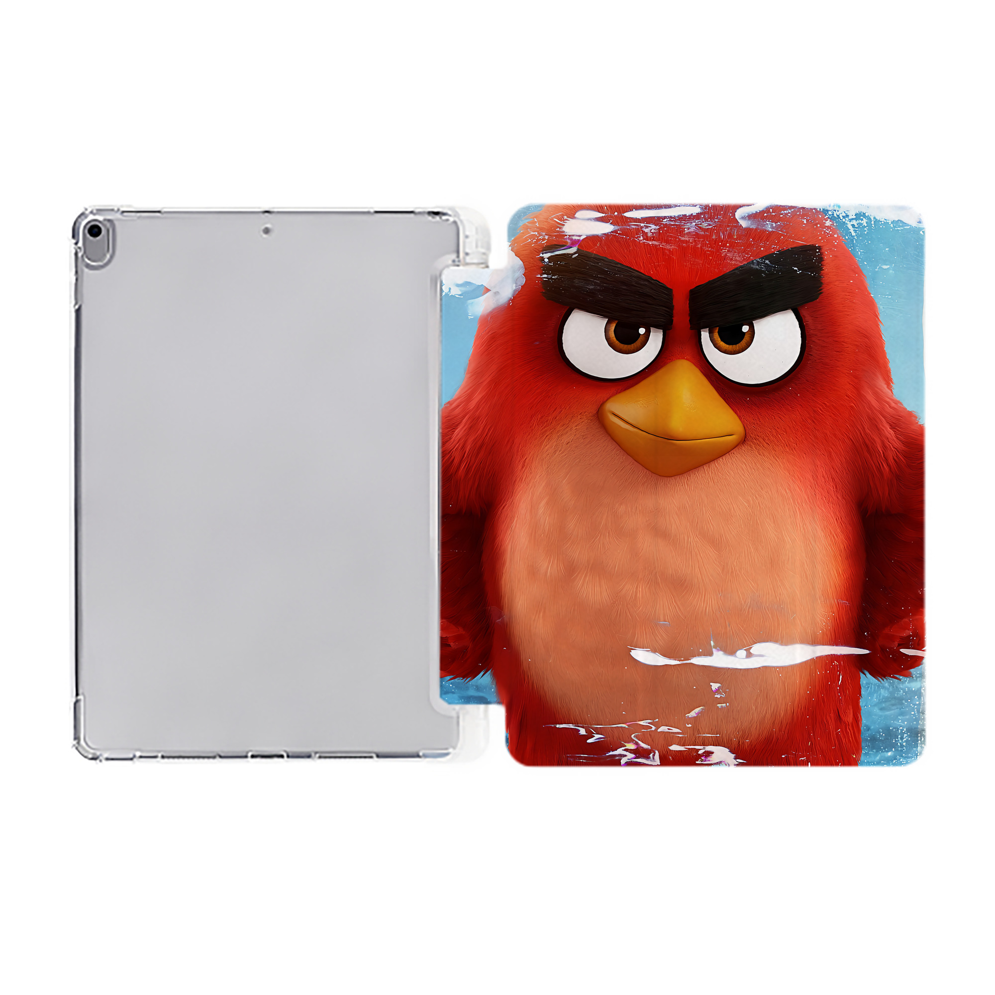 （画像用） Angry Birds アングリーバード IPad ケース ペン収納付き 三つ折りスタンド PUレザー×シリコン 対応機種9.5/10.5/10.9インチ